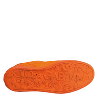 Dolce & Gabbana Orange Portofino Logo Tape Men Sneakers Shoes