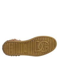 Dolce & Gabbana White Gold Crystal Logo Portofino Sneakers Shoes
