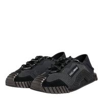Dolce & Gabbana Black Silver Logo Low Top Men Sneakers Shoes