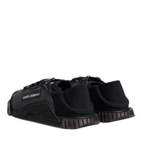 Dolce & Gabbana Black Silver Logo Low Top Men Sneakers Shoes