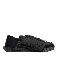 Dolce & Gabbana Black Silver Logo Low Top Men Sneakers Shoes