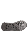 Dolce & Gabbana Black Silver Logo Low Top Men Sneakers Shoes