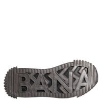 Dolce & Gabbana Black Silver Logo Low Top Men Sneakers Shoes