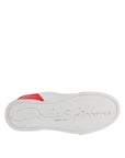 Dolce & Gabbana White Red Leather Logo Low Top Sneakers Shoes