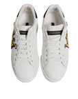 Dolce & Gabbana White Royal Crown Low Top Sneakers Shoes