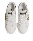 Dolce & Gabbana White Royal Crown Low Top Sneakers Shoes