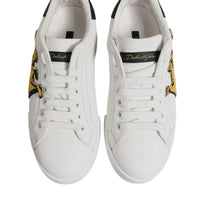 Dolce & Gabbana White Royal Crown Low Top Sneakers Shoes