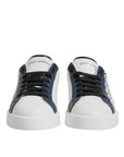 Dolce & Gabbana White Blue Crown Low Top Men Sneakers Shoes