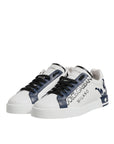 Dolce & Gabbana White Blue Crown Low Top Men Sneakers Shoes