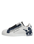 Dolce & Gabbana White Blue Crown Low Top Men Sneakers Shoes