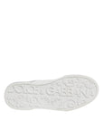 Dolce & Gabbana White Blue Crown Low Top Men Sneakers Shoes