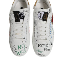 Dolce & Gabbana White Sacred Heart Patch Sneakers Shoes