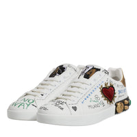 Dolce & Gabbana White Sacred Heart Patch Sneakers Shoes