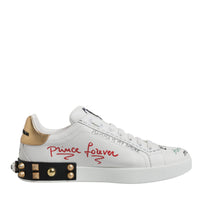 Dolce & Gabbana White Sacred Heart Patch Sneakers Shoes