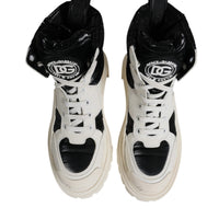 Dolce & Gabbana White Padded Mid Calf Lace Up Boots Shoes