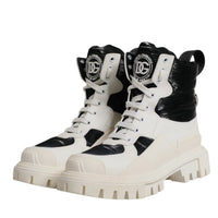 Dolce & Gabbana White Padded Mid Calf Lace Up Boots Shoes