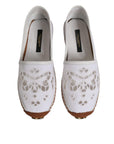 Dolce & Gabbana White Logo Eyelet Slip On Espadrilles Shoes