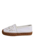 Dolce & Gabbana White Logo Eyelet Slip On Espadrilles Shoes