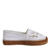 Dolce & Gabbana White Logo Eyelet Slip On Espadrilles Shoes