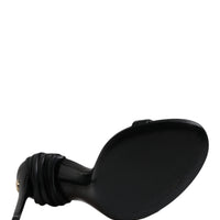 Dolce & Gabbana Black Leather Stiletto Heels Sandals Shoes