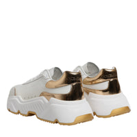 Dolce & Gabbana White Gold Daymaster Low Top Sneakers Shoes