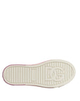 Dolce & Gabbana White Pink Leather Low Top Sneakers Shoes