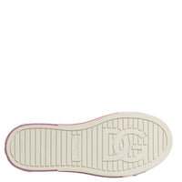 Dolce & Gabbana White Pink Leather Low Top Sneakers Shoes