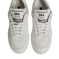 Dolce & Gabbana White Miami Leather Low Top Sneakers Shoes