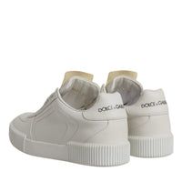 Dolce & Gabbana White Miami Leather Low Top Sneakers Shoes