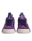 Dolce & Gabbana Purple Leather DG Logo Low Top Sneakers Shoes