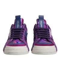 Dolce & Gabbana Purple Leather DG Logo Low Top Sneakers Shoes