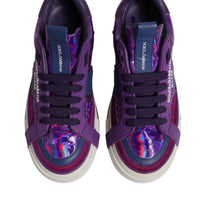 Dolce & Gabbana Purple Leather DG Logo Low Top Sneakers Shoes