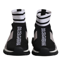 Dolce & Gabbana Black Gray Sorrento Socks Men Sneakers Shoes