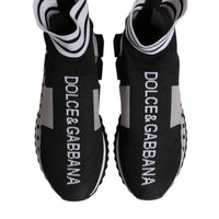Dolce & Gabbana Black Gray Sorrento Socks Men Sneakers Shoes