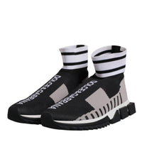 Dolce & Gabbana Black Gray Sorrento Socks Men Sneakers Shoes