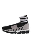 Dolce & Gabbana Black Gray Sorrento Socks Women Sneakers Shoes