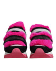 Dolce & Gabbana Black Pink Fur Embellished Sneakers Shoes