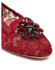 Dolce & Gabbana Red Viscose Flat Shoe