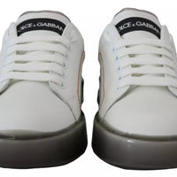 Dolce & Gabbana White Leather Portofino Sneakers Shoes