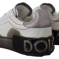 Dolce & Gabbana White Leather Portofino Sneakers Shoes