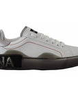 Dolce & Gabbana White Leather Portofino Sneakers Shoes