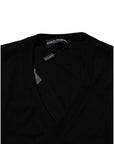 Dolce & Gabbana Black Camouflage V-neck Pullover Sweater