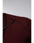 Dolce & Gabbana Maroon Cashmere V-neck Men Pullover Sweater