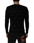 Dolce & Gabbana Black Pineapple Crew Neck Pullover Sweater