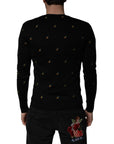 Dolce & Gabbana Black Pineapple Crew Neck Pullover Sweater