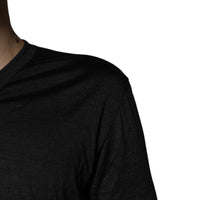 Dolce & Gabbana Dark Gray Silk V-neck Short Sleeves T-shirt