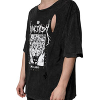 Dolce & Gabbana Black Graphic Print Cotton Crew Neck T-shirt