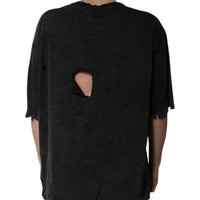 Dolce & Gabbana Black Graphic Print Cotton Crew Neck T-shirt
