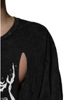 Dolce & Gabbana Black Graphic Print Cotton Crew Neck T-shirt
