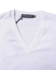 Dolce & Gabbana White Cotton V-neck Short Sleeves T-shirt